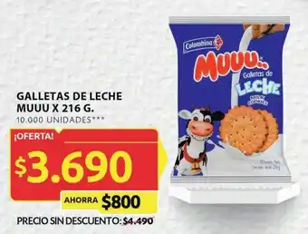 Ara GALLETAS DE LECHE MUUU X 216 G. oferta