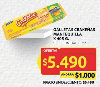 Ara GALLETAS CRAKEÑAS MANTEQUILLA X 405 G. oferta