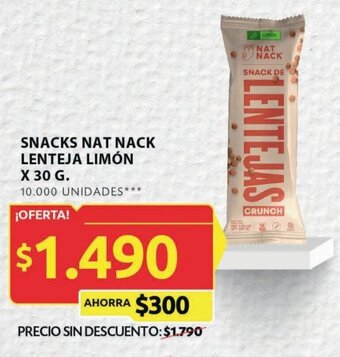 Ara SNACKS NAT NACK LENTEJA LIMÓN X 30 G. oferta