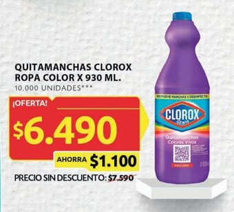 Ara QUITAMANCHAS CLOROX ROPA COLOR X 930 ML. oferta