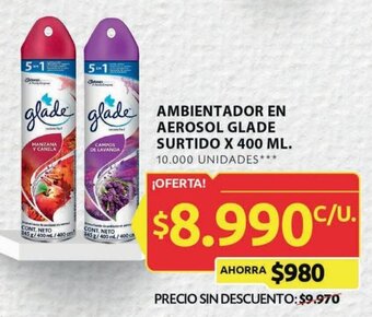 Ara AMBIENTADOR EN AEROSOL GLADE SURTIDO X 400 ML. oferta