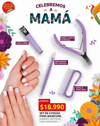 Ara SET DE 4 PIEZAS PARA MANICURE. DISEÑOS SURTIDOS oferta