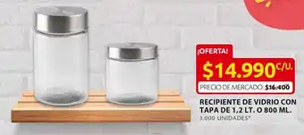 Ara RECIPIENTE DE VIDRIO CON TAPA DE 1,2 LT. O 800 ML. oferta