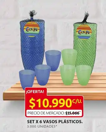 Ara SET X 6 VASOS PLÁSTICOS oferta