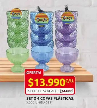 Ara SET X 4 COPAS PLÁSTICAS oferta