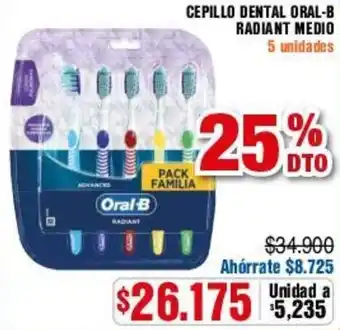 Alkosto CEPILLO DENTAL ORAL-B RADIANT MEDIO 5 unidades oferta