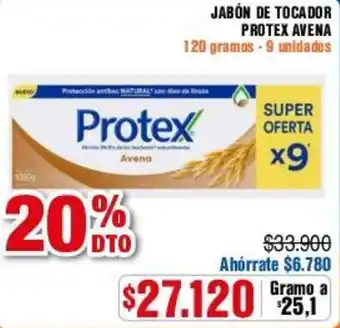 Alkosto JABÓN DE TOCADOR PROTEX AVENA 120 gramos - 9 unidades oferta