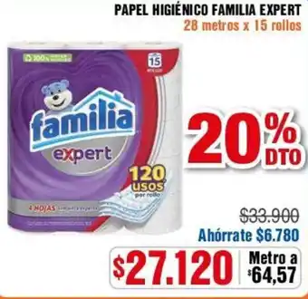 Alkosto PAPEL HIGIÉNICO FAMILIA EXPERT 28 metros x 15 rollos oferta