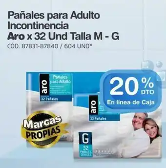 Makro Pañales para Adulto Incontinencia Aro x 32 Und Talla M - G CÓD. 87831-87840 / 604 UND* oferta