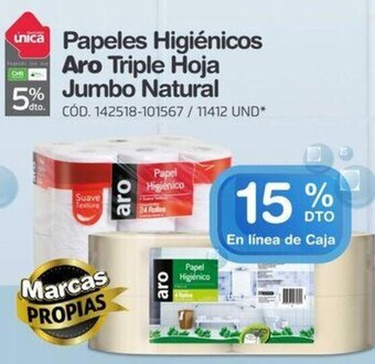 Makro Papeles Higiénicos Aro Triple Hoja Jumbo Natural oferta