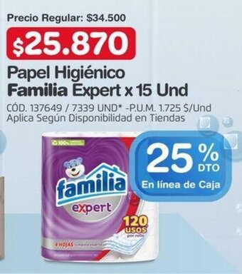 Makro Papel Higiénico Familia Expert x 15 Und oferta