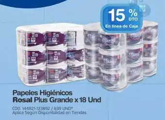 Makro Papeles Higiénicos Rosal Plus Grande x 18 Und oferta