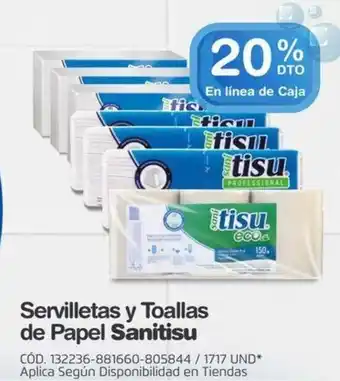 Makro Servilletas y Toallas de Papel Sanitisu oferta