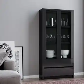 Muebles Jamar Vitrina ilana negro oferta