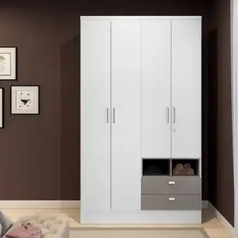Muebles Jamar Closet sidney blanco, gris oliva 120x206x46**** oferta