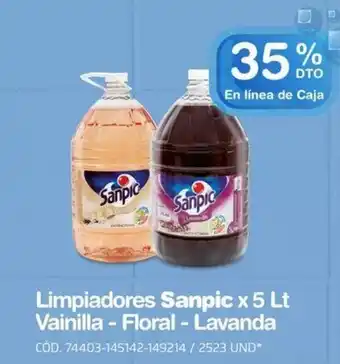 Makro Limpiadores Sanpic x 5 Lt Vainilla - Floral - Lavanda oferta