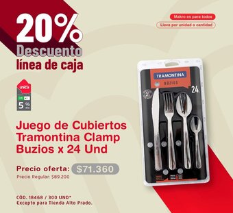Makro Juego de Cubiertos Tramontina Clamp Buzios x 24 Und oferta