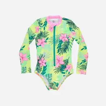 MIC Traje de baño de niña,entero manga larga verde de mic oferta