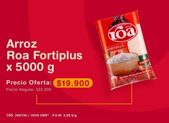 Makro Arroz Roa Fortiplus x 5000 g oferta