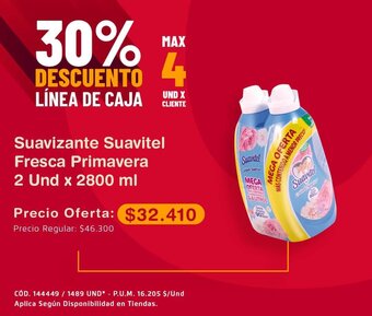 Makro Suavizante Suavitel Fresca Primavera 2 Und x 2800 ml oferta