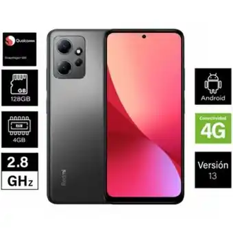 Linio Celular xiaomi redmi note 12 ram 4gb/128gb onyx oferta