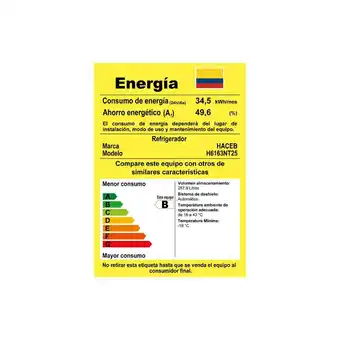 Falabella Nevera Haceb Congelador Superior No Frost 259 lt NSIBERIA259SE2P oferta