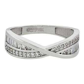 Kevin's Joyeros Anillo en oro blanco de 18 kilates, con zircones oferta