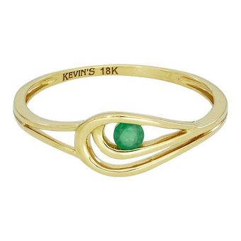 Kevin's Joyeros Anillo en oro amarillo de 18 kilates, con esmeralda central oferta