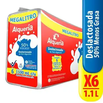Superdroguería Olímpica Leche uht alquería deslactosada 1,1 lt x6 unds oferta