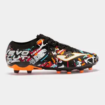 Joma Botas fútbol evolution 23 terreno firme fg negro blanco rojo oferta