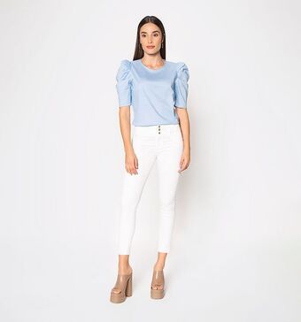 Studio F Jean ultraslim tiro medio sin bolsillos oferta