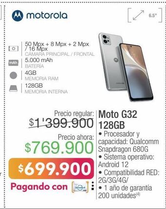 Jumbo Motorola moto g32 128gb oferta