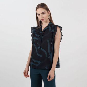 Fuera de Serie Blusa cuello v manga sisa oferta