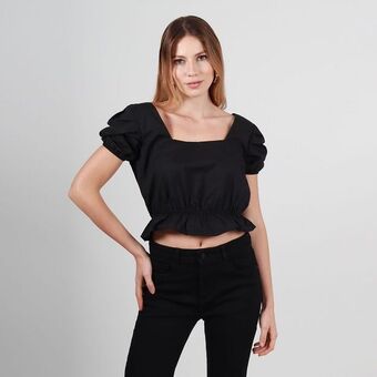 Fuera de Serie Blusa cuello redondo manga corta oferta