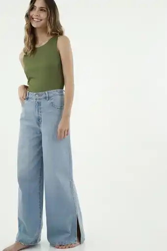 Tennis Jean azul con abertura en bota para mujer oferta