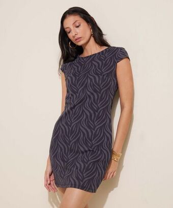 Pat Primo Vestido cuello redondo manga casquito estampado oferta