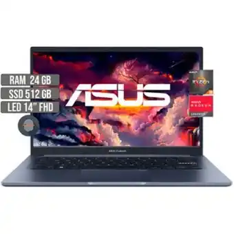 Linio Portatil asus vivobook amd ryzen 5-4600h ssd 512gb ram 24gb 14 fhd oferta