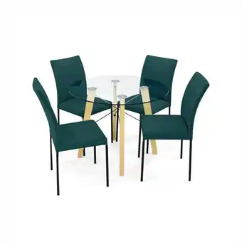 Éxito Set de comedor 4p cusco sillas ibiza tela poliéster petróleo oferta