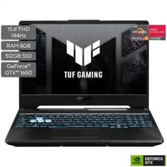 Linio Portátil gamer asus tuf a15 15.6 pulgadas amd ryzen r5 8gb 512gb nvidia geforce gtx 1650 oferta