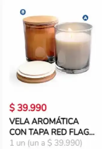 Tiendas D1 VELA AROMÁTICA CON TAPA RED FLAG... 1 un oferta