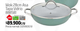 Homecenter Wok 28cm Asa Tapa Vidrio 888581 oferta