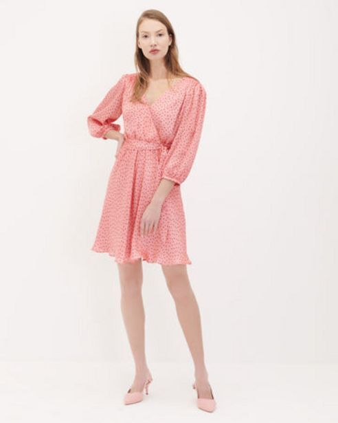 Julio Vestido envolvente satín lunares oferta