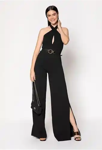 ELA Enterizo pantalon cuello cruzado con cor oferta
