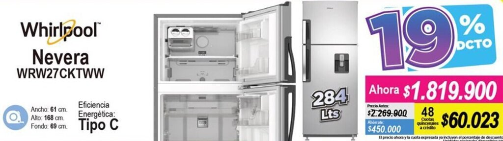 Alkomprar Whirlpool Nevera WRW27CKTWW oferta