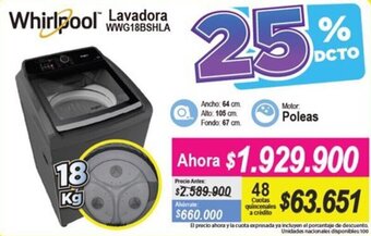 Alkomprar Whirlpool Lavadora WWG18BSHLA oferta