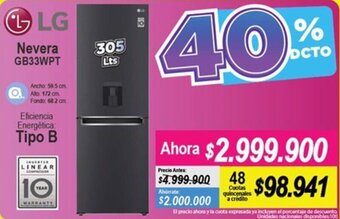 Alkomprar LG Nevera GB33WPT oferta
