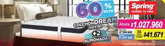 Alkomprar COLCHON DREAM 140x190 +2 ALMOHADAS oferta