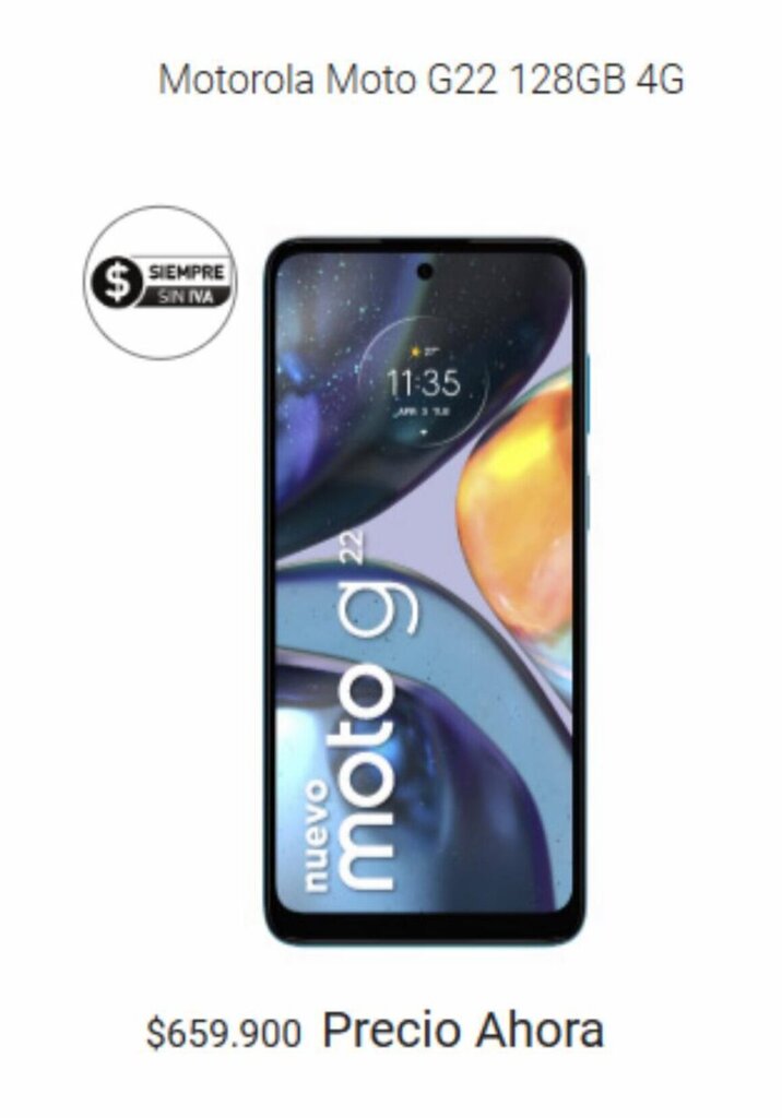 Claro Motorola Moto G22 128GB 4G oferta