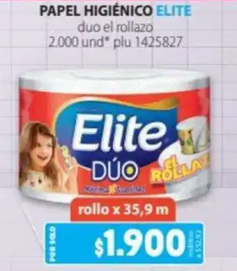 PAPEL HIGIÉNICO ELITE duo el rollazo rollo x 35,9 m