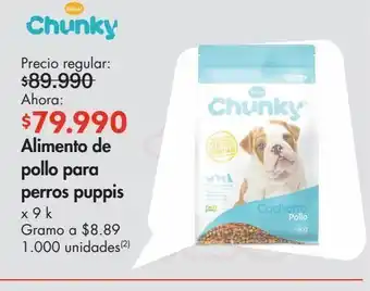 Metro Alimento de pollo para perros puppis x 9 k oferta